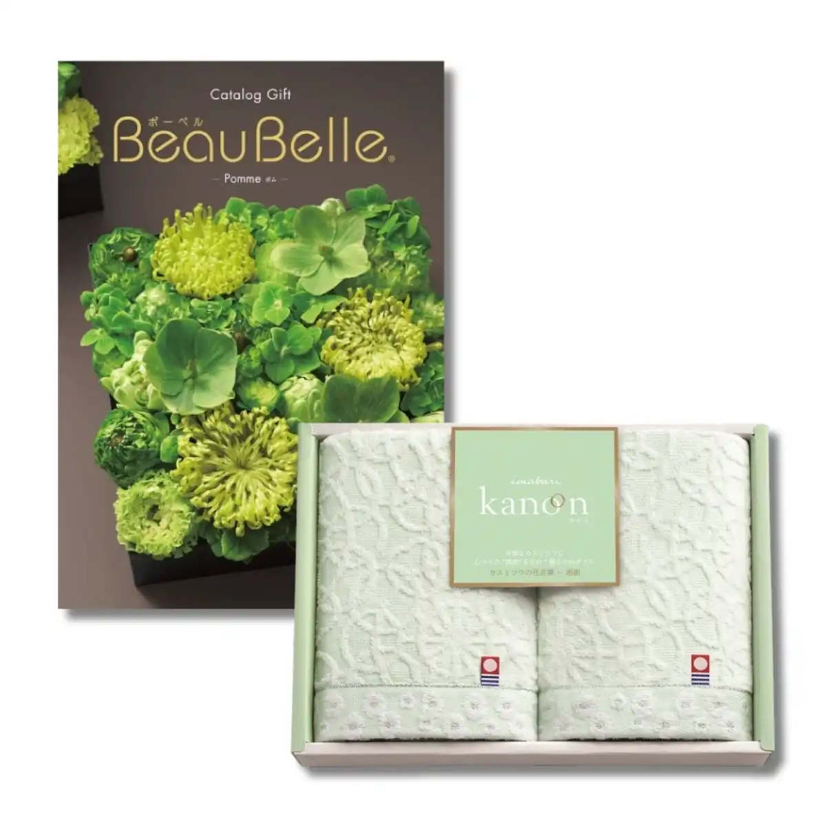 今治タオル kanon フェイスタオル2枚&カタログギフト ボーベル ポム