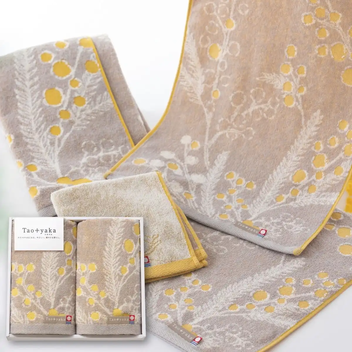 Taoyaka たおやか ミモザ フェイスタオル 2枚